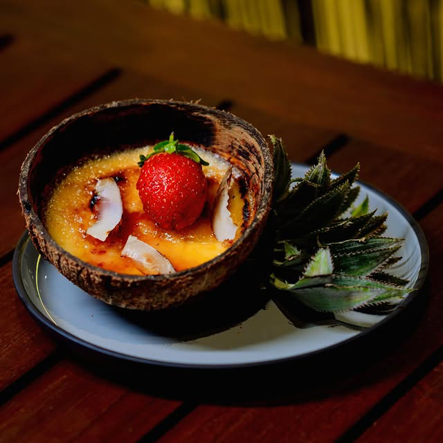 coconut-infused crème brûlée
