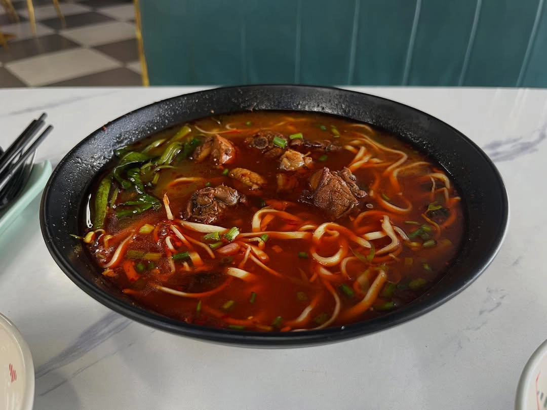Spicy Chicken Noodles with Soup