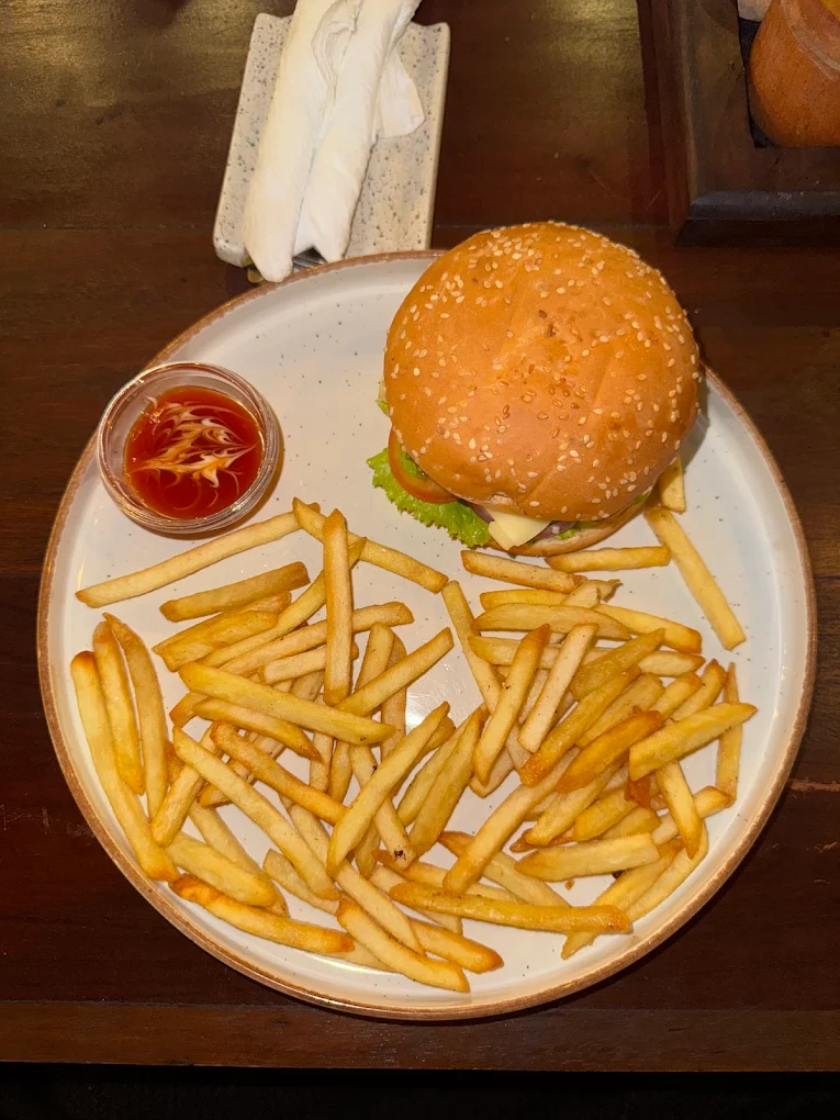 Chicken Burger and French fries